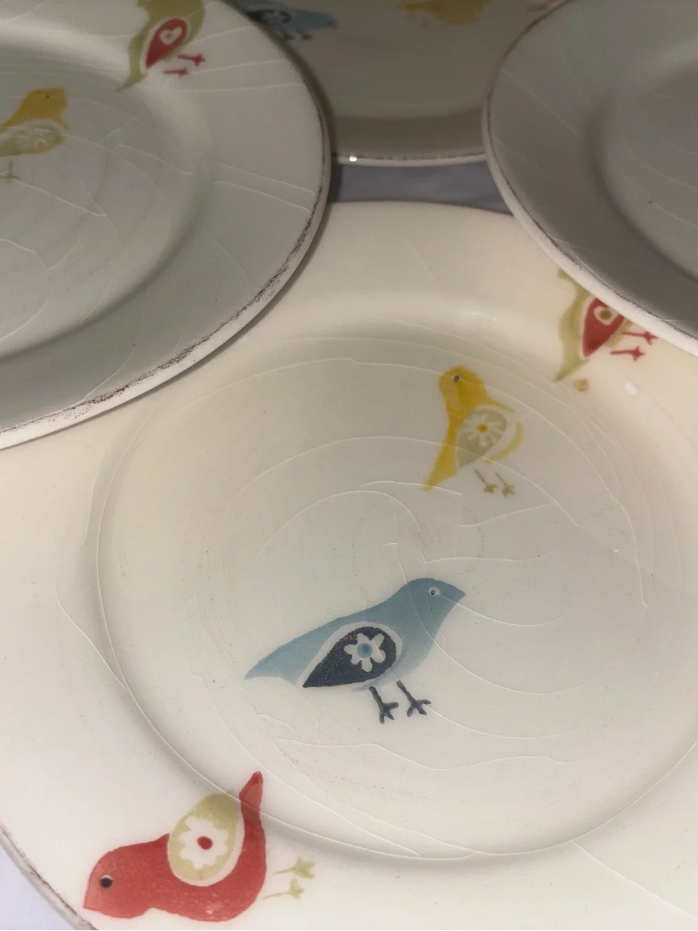 Vintage Set of 8 Pier 1 Imports Little Bird Salad Plate 8-1/2” Portugal. Y3